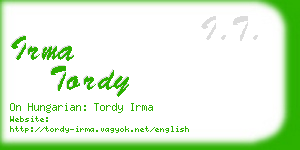 irma tordy business card